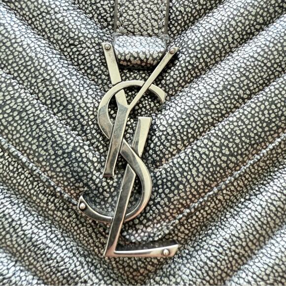 Saint Laurent Classic College Bag Matelasse Chevron Leather Medium Authentic - Picture 2 of 16